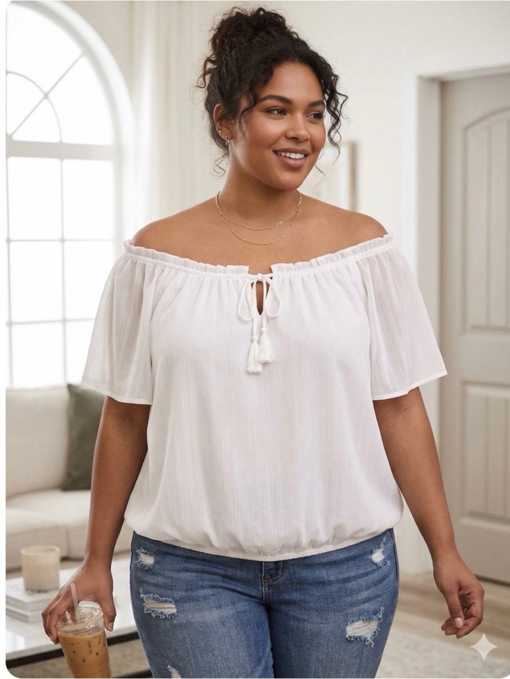 Torrid White Chiffon Top